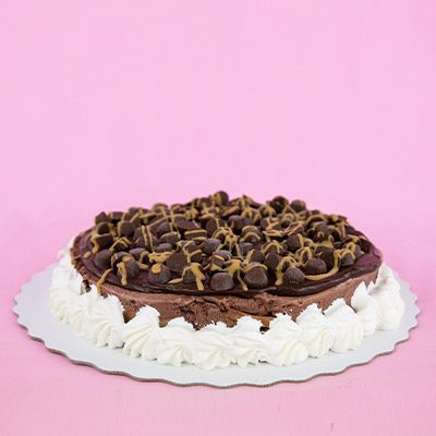 ice cream cake on pink background